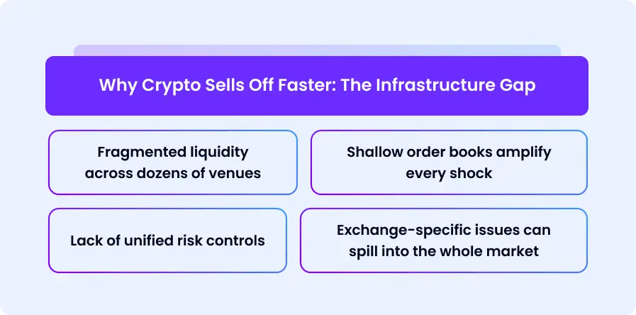 Why Crypto Sells Off Faster: The Infrastructure Gap - schema